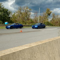 Blue car pass